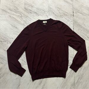 Jack Spade maroon v neck Marino wool Sweater